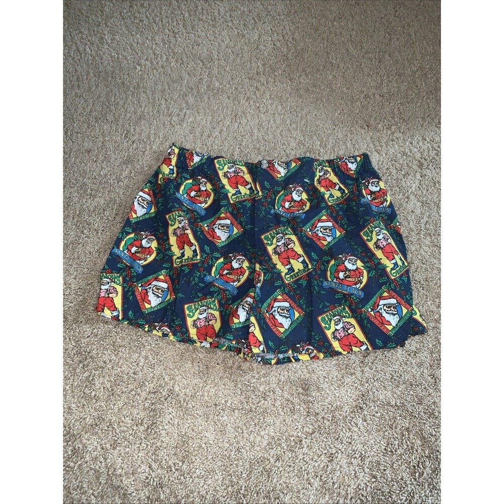 Vintage Addiction Santa Reindeer Sleigh Christmas Boxer Shorts Mens M Cotton